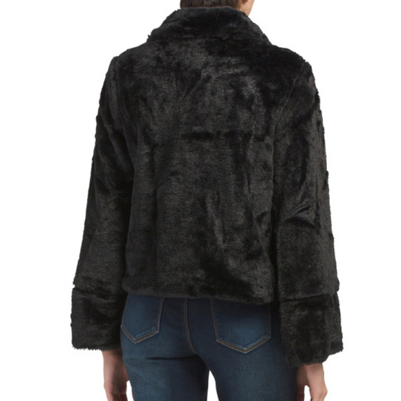 NWOT PAPERHEART Flare Sleeve Faux Fur Cobalt Blue Jacket size S - Picture 4 of 8